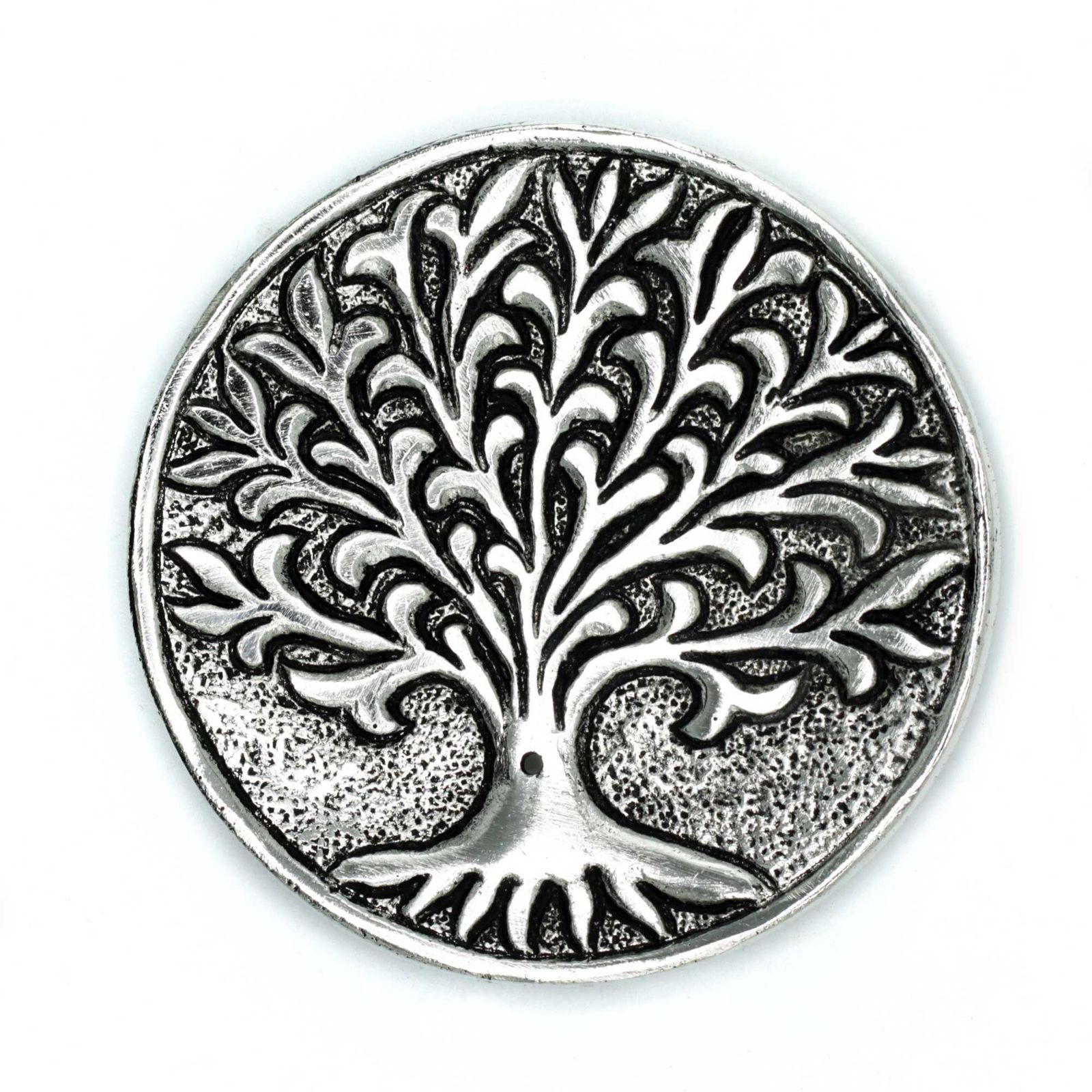 Poleret aluminium røgelsesholder – Tree Of Life (10 cm)