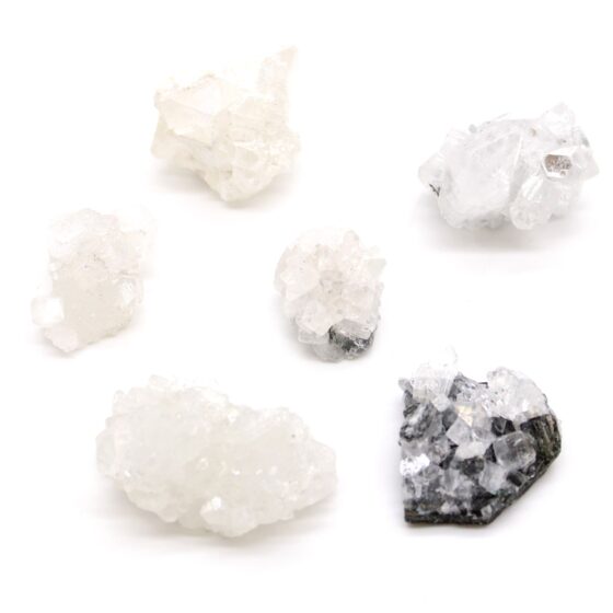 Hvide apophyllit-clusters – 20–30 mm - Billede 1