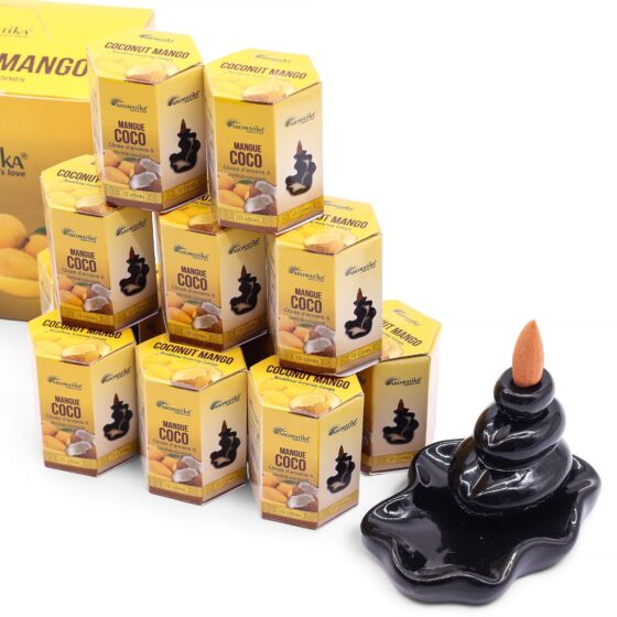 Backflow røgelseskegler – Coconut & Mango (10 stk) - Billede 2