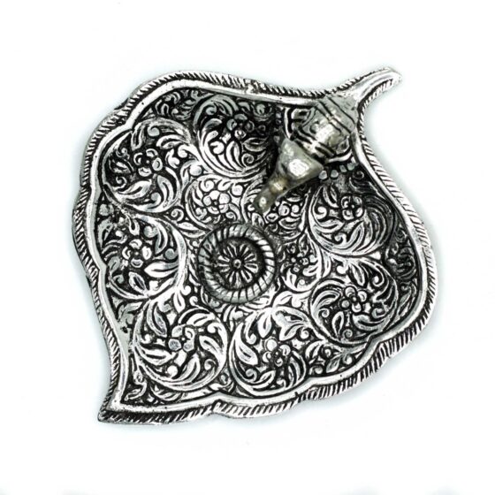 Poleret aluminium røgelsesholder – Elephant Leaf (11 cm) - Billede 1