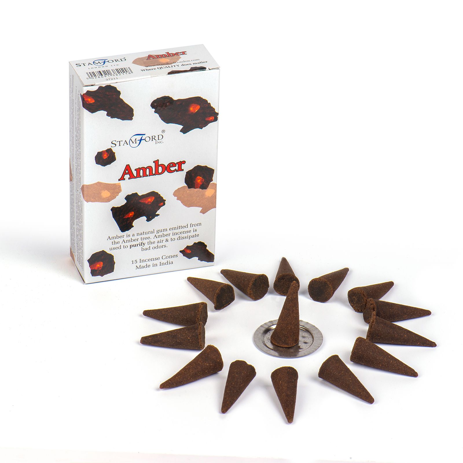 Stamford Premium røgelseskegler – Amber