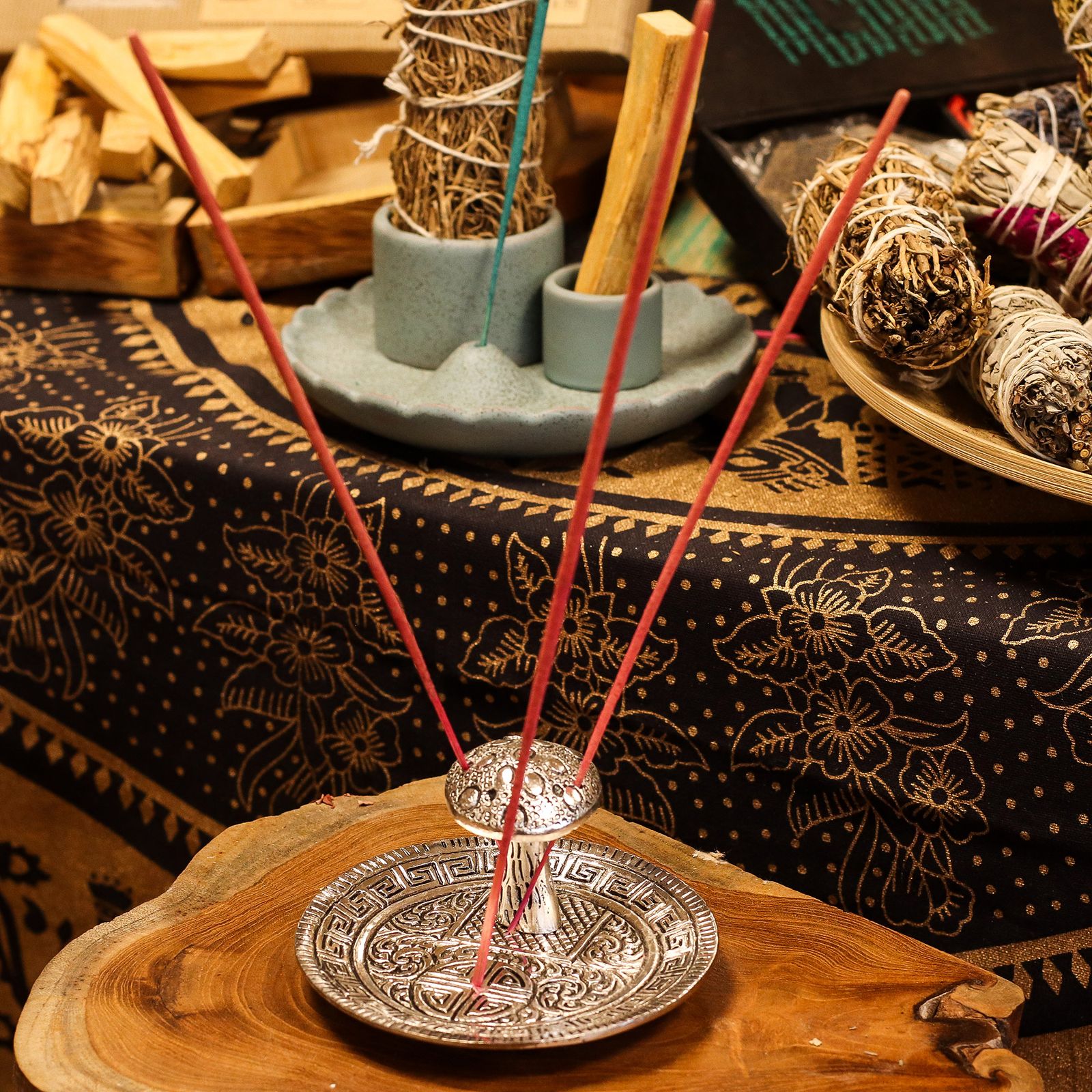Mushroom Plate røgelsesholder – Silver Effect