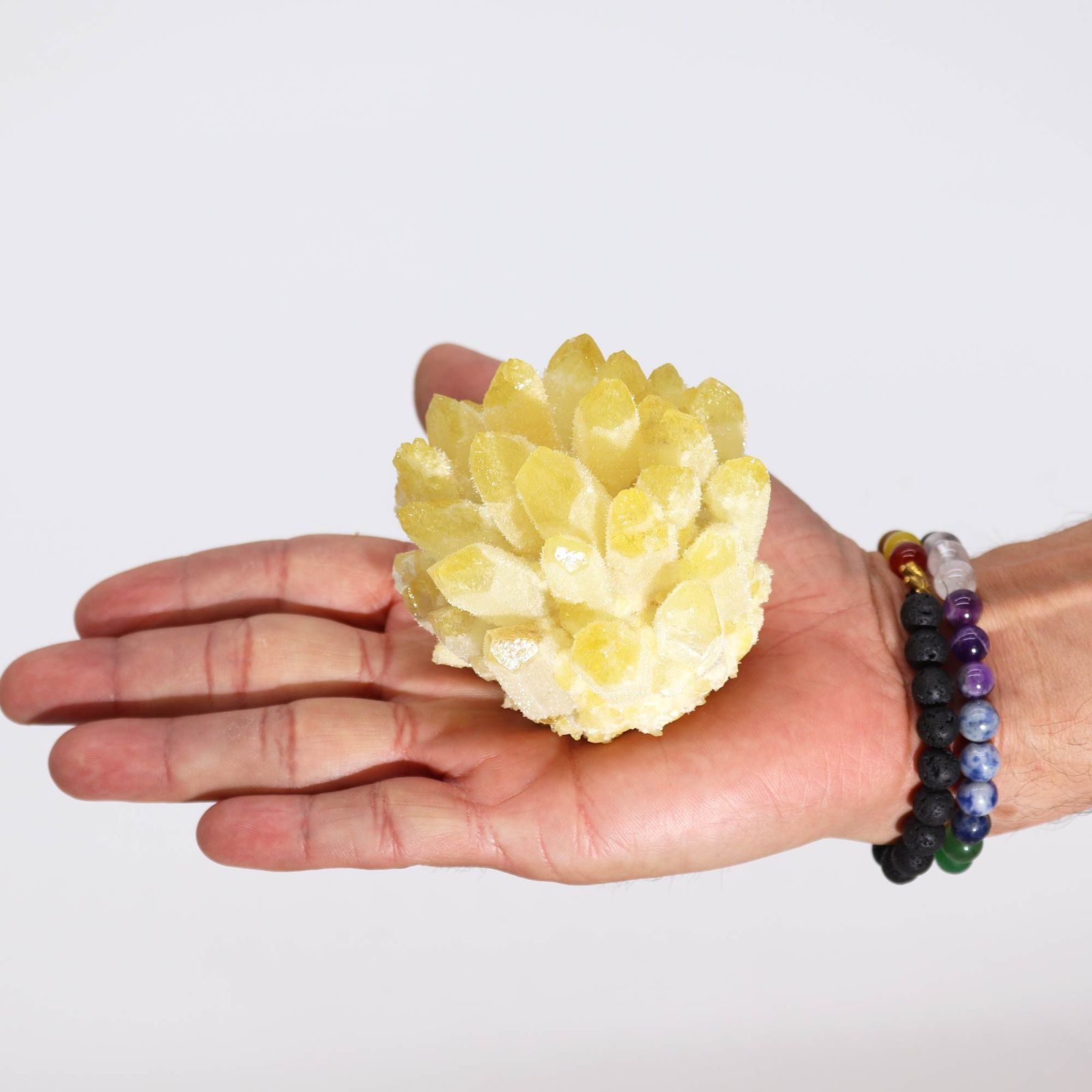 Crafted kvarts-cluster – Yellow Ghost (ca. 250–300 g)