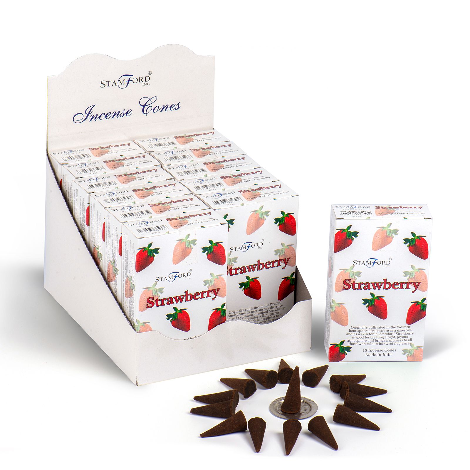 Stamford Premium røgelseskegler – Strawberry
