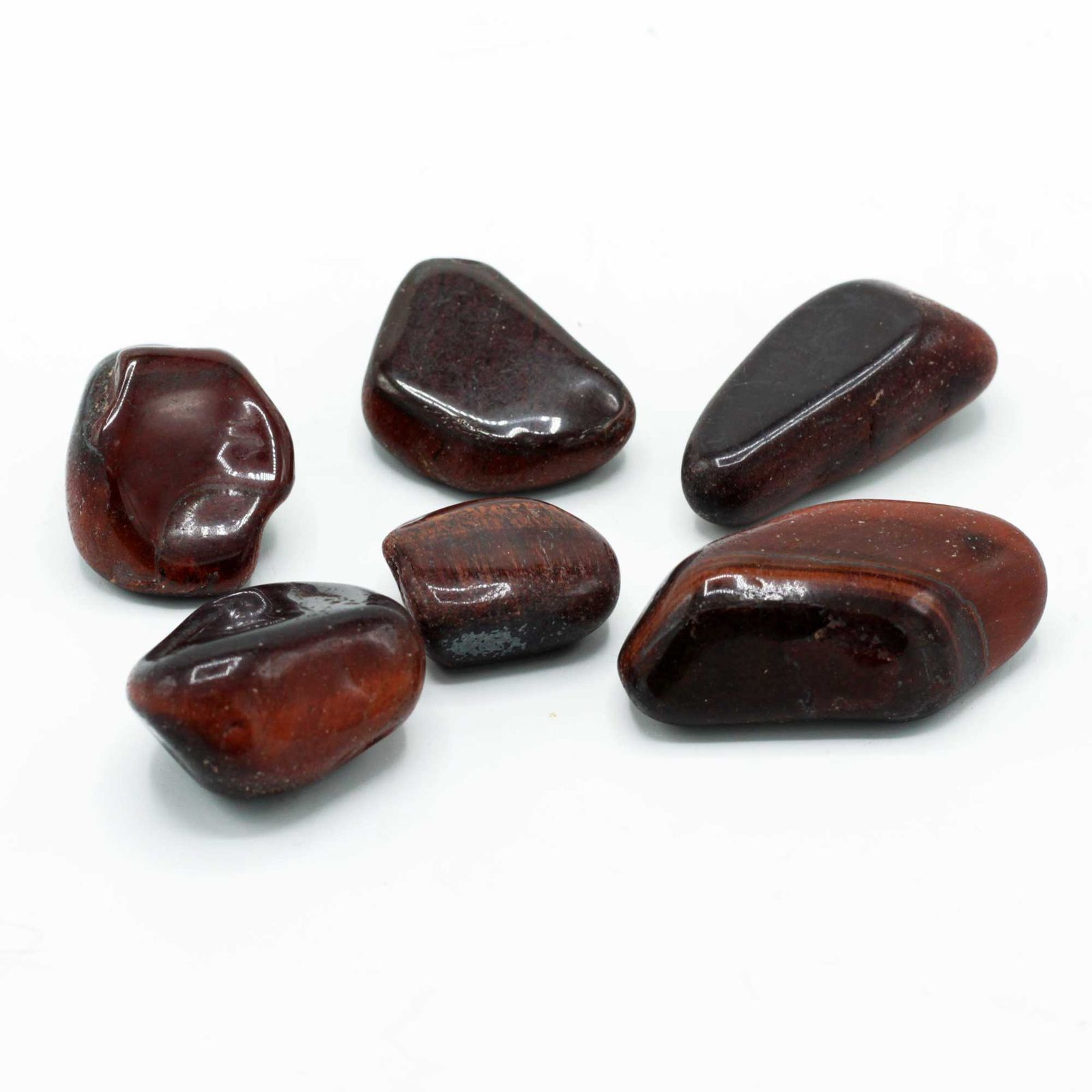 Store afrikanske tromlesten – Rød tigerøje (8–30 mm)
