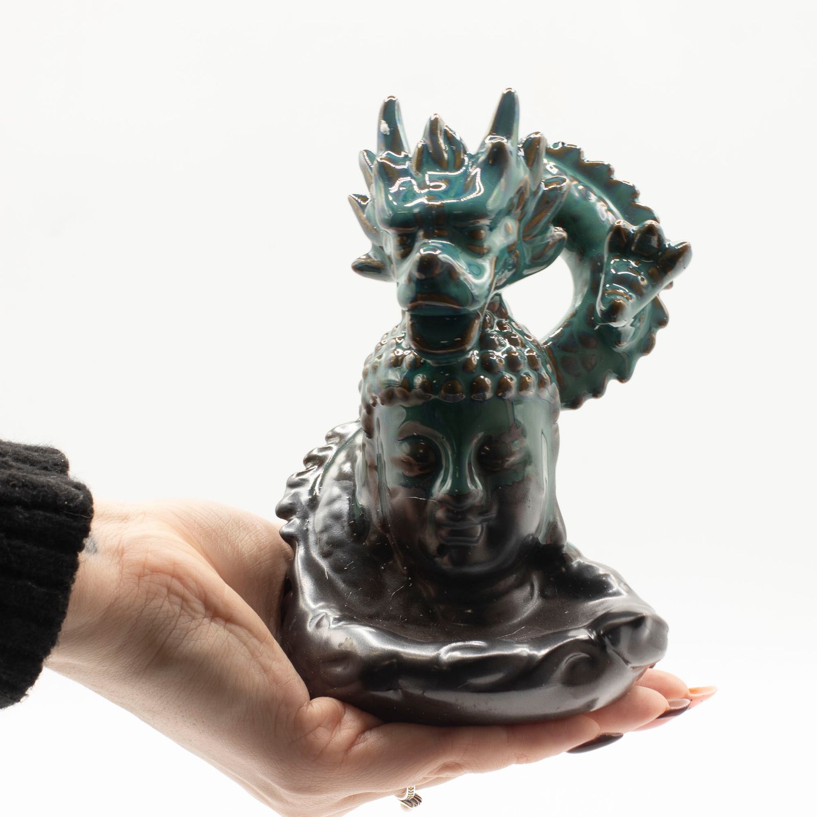 Backflow røgelsesbrænder – Dragon Over Buddha