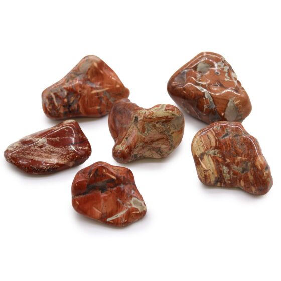 Store afrikanske tromlesten – Lys jaspis (brecciated)