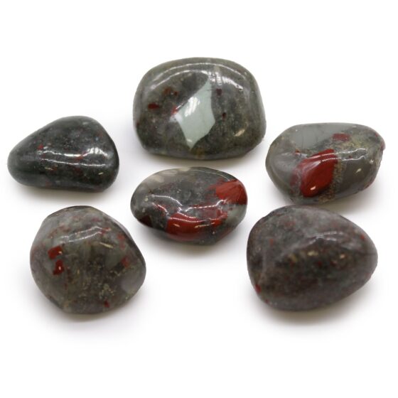 Store afrikanske tromlesten – Bloodstone (sephtonite) - Billede 1