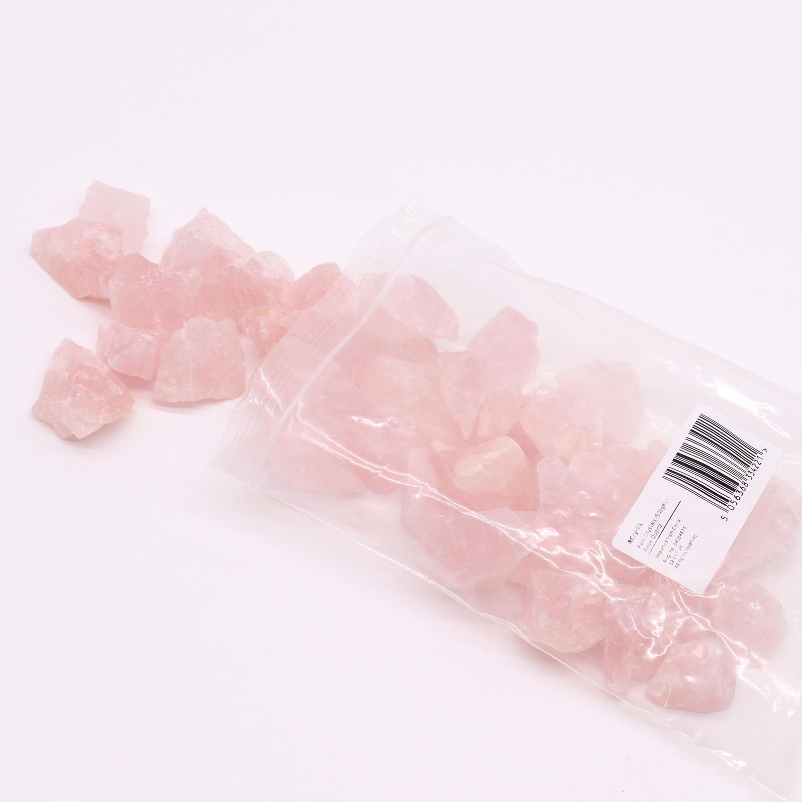 Rå krystaller – Rosakvarts (500 g)