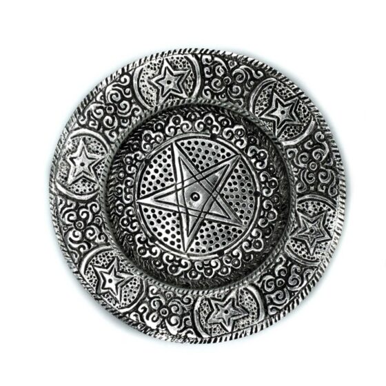 Poleret aluminium røgelsesholder – Pentagon (11,5 cm) - Billede 1