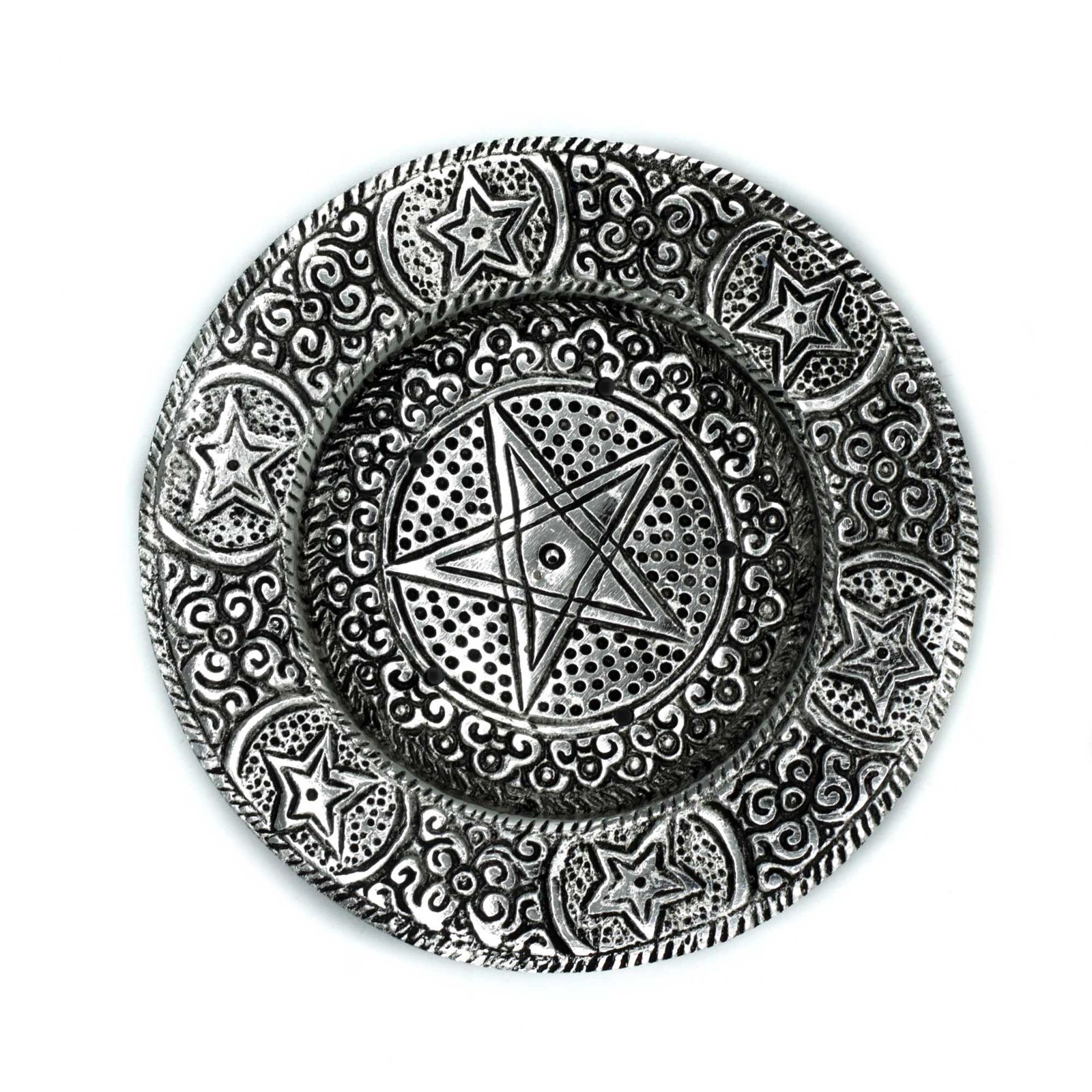 Poleret aluminium røgelsesholder – Pentagon (11,5 cm)