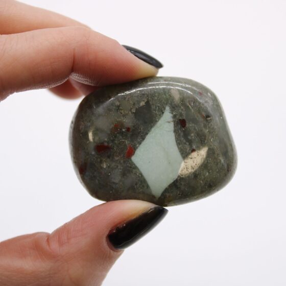 Store afrikanske tromlesten – Bloodstone (sephtonite) - Billede 2