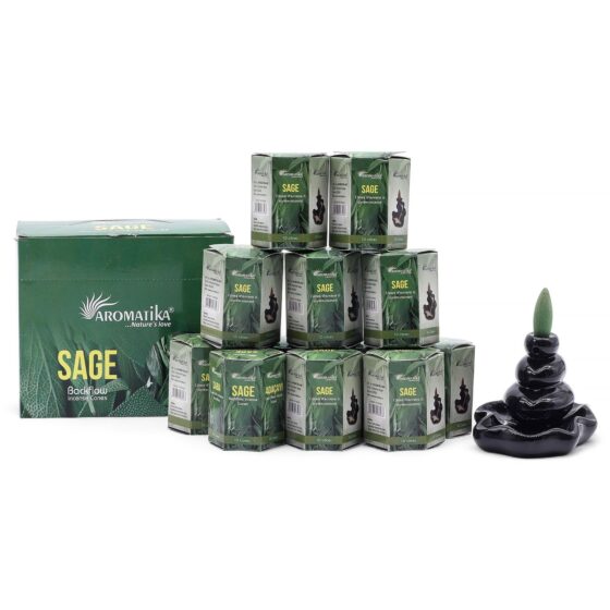 Backflow røgelseskegler – Sage (10 stk) - Billede 1