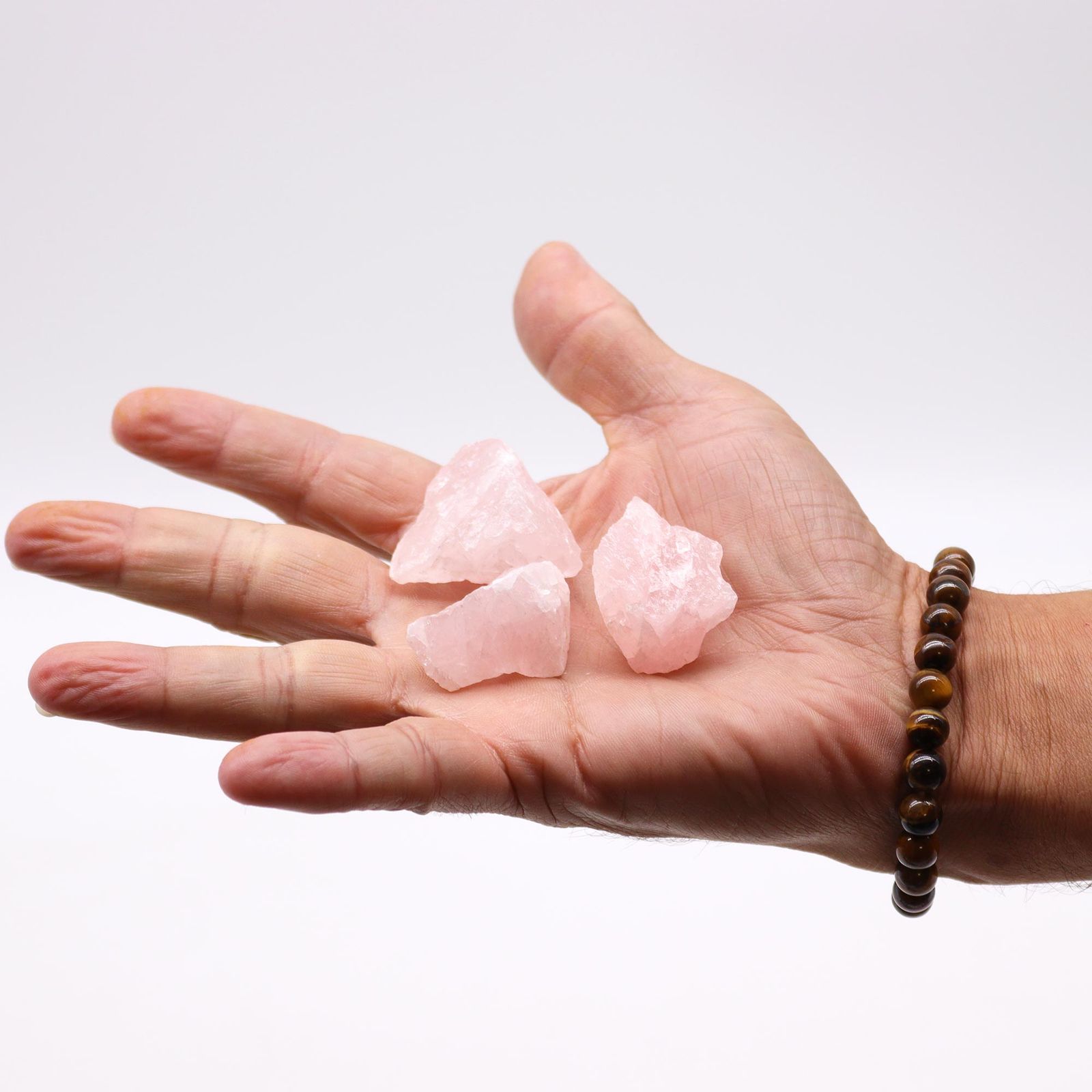 Rå krystaller – Rosakvarts (500 g)