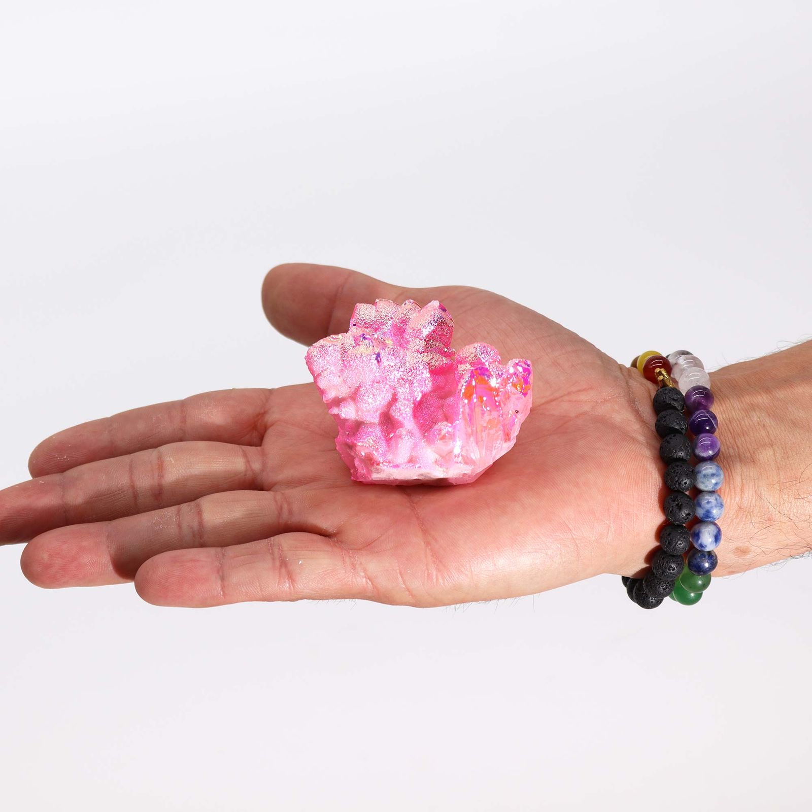 Aura Rose Halo kvarts – medium (ca. 100–150 g)