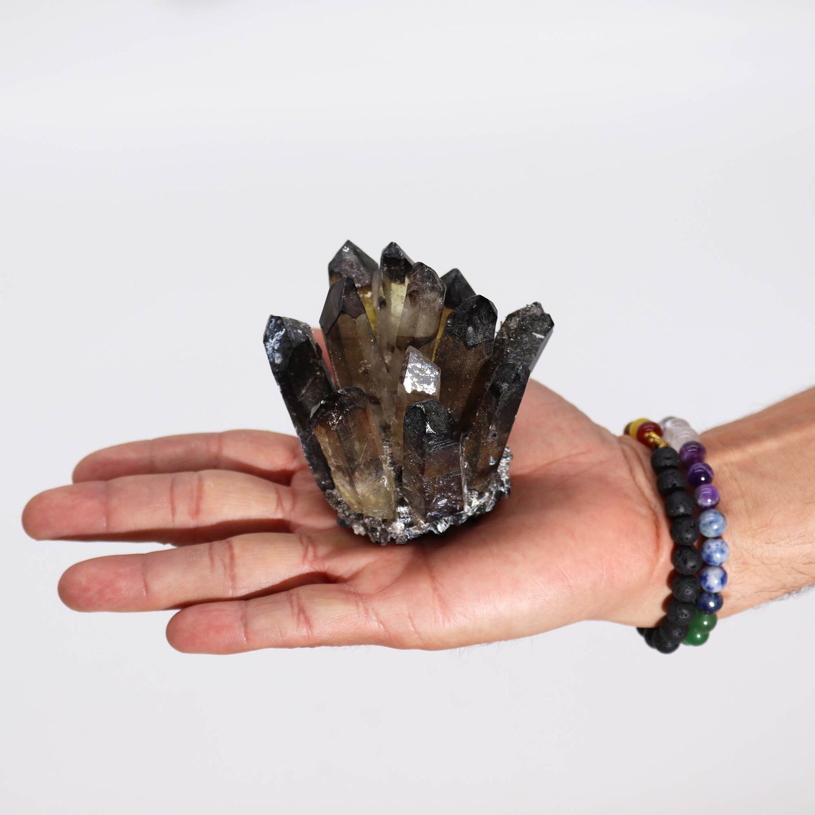 Crafted kvarts-cluster – Smoky Ghost (ca. 250–300 g)