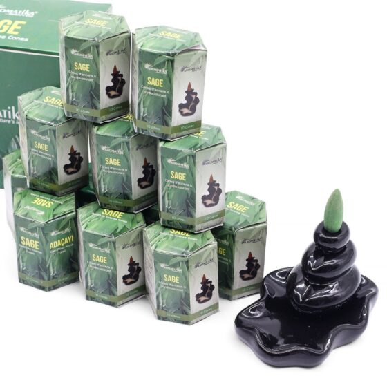 Backflow røgelseskegler – Sage (10 stk) - Billede 2