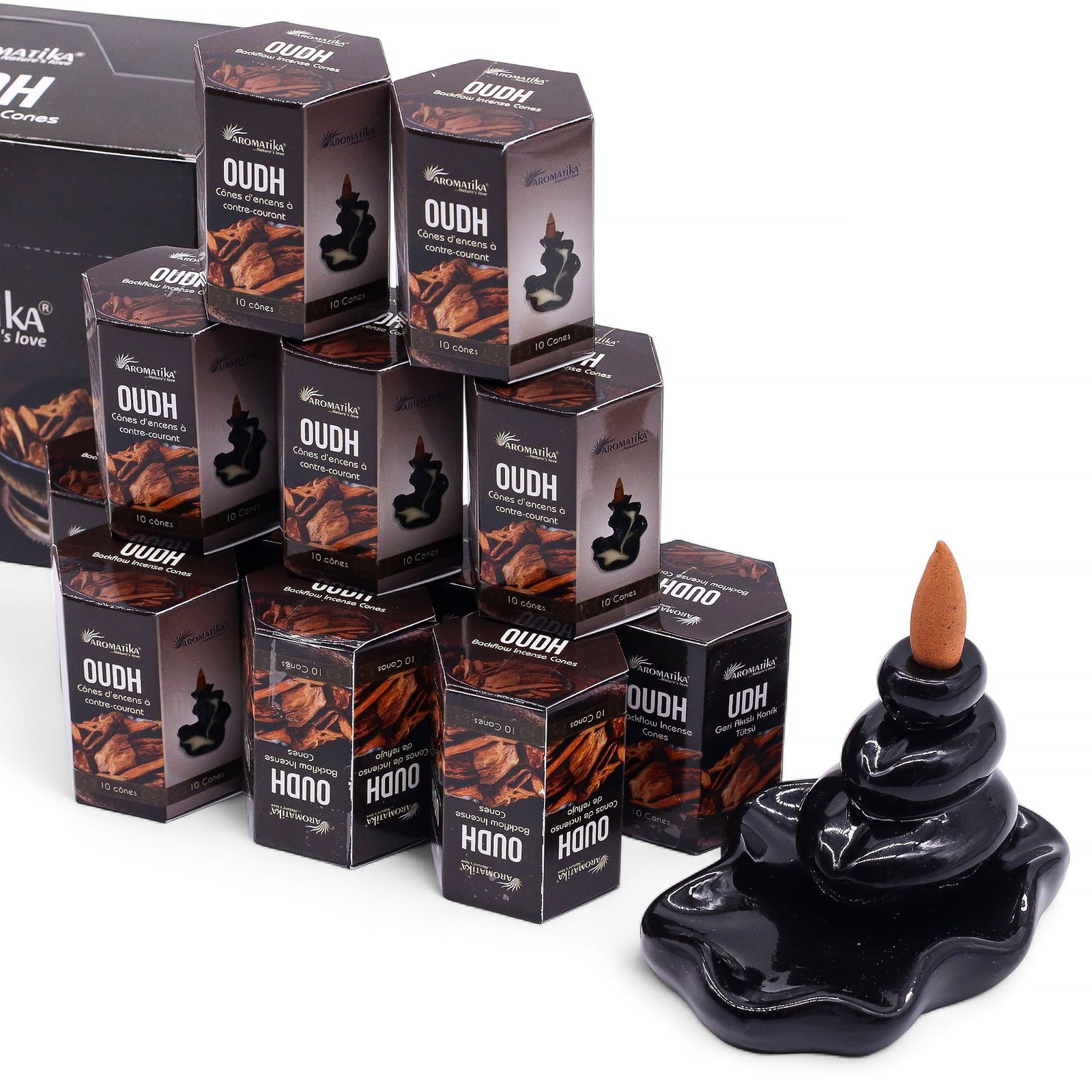 Backflow røgelseskegler – Oudh (10 stk)