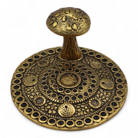 Mushroom Plate røgelsesholder – Brass Effect - Billede 1