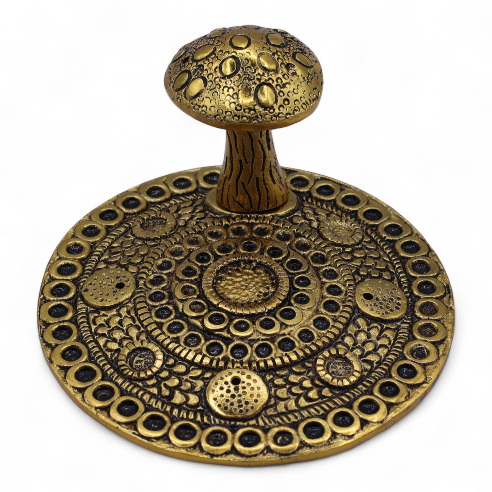 Mushroom Plate røgelsesholder – Brass Effect