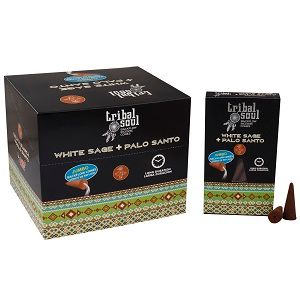 Tribal Soul backflow røgelseskegler – White Sage + Palo Santo