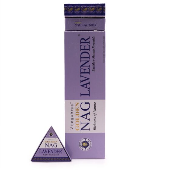 Golden Nag backflow røgelseskegler – Lavender Jumbo (42 g) - Billede 1