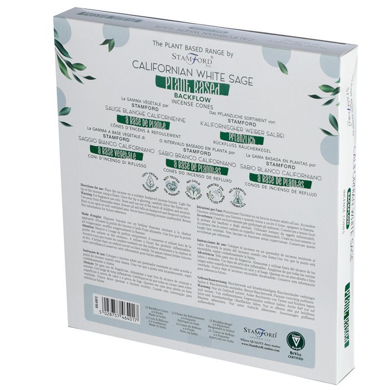 Stamford Plant Based backflow røgelseskegler – Californian White Sage