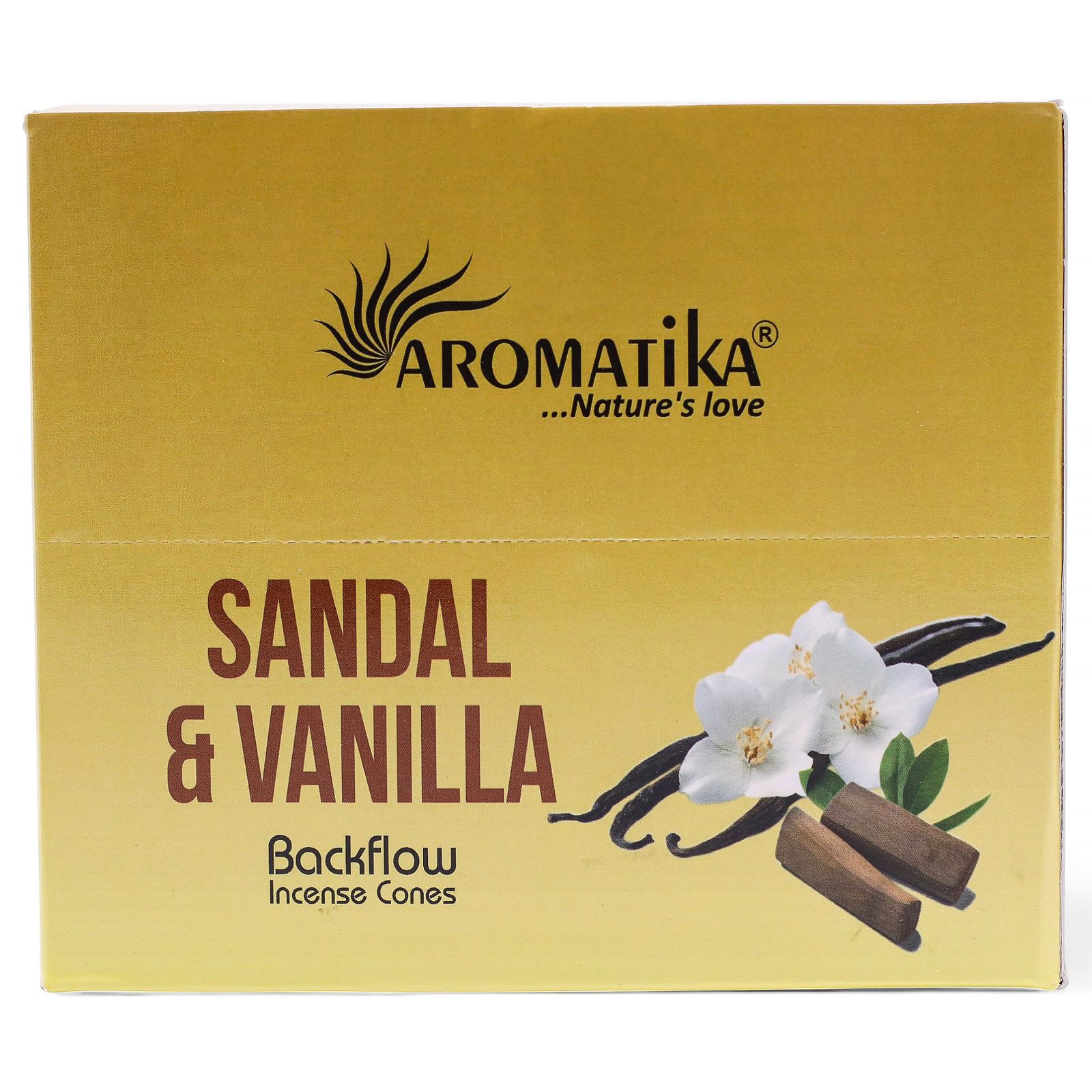 Backflow røgelseskegler – Sandalwood & Vanilla (10 stk)