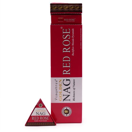 Golden Nag backflow røgelseskegler – Red Rose Jumbo (42 g) - Billede 1