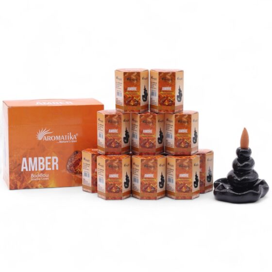 Backflow røgelseskegler – Amber (10 stk)