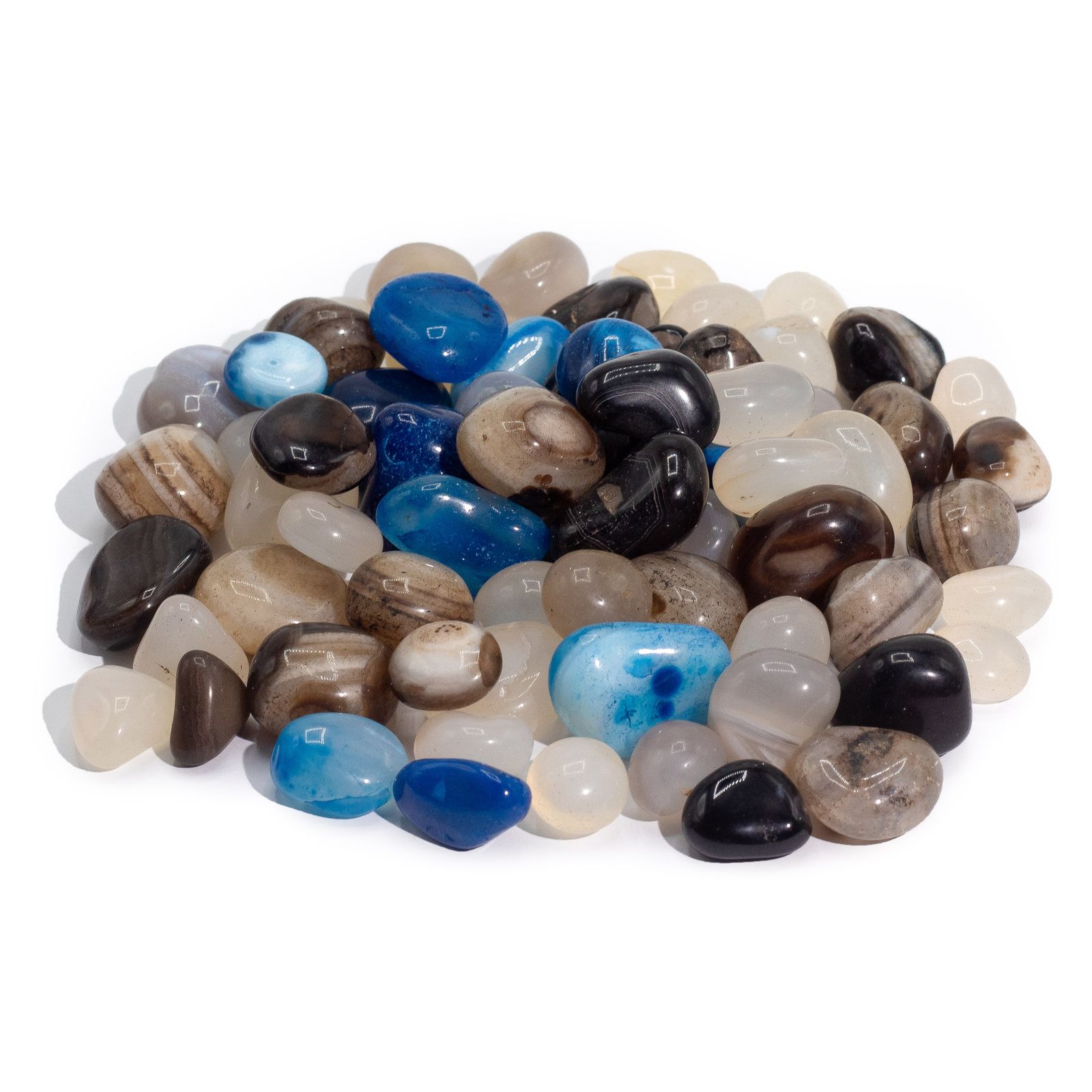 Blandet agat – 1 kg (ca. 70 sten)