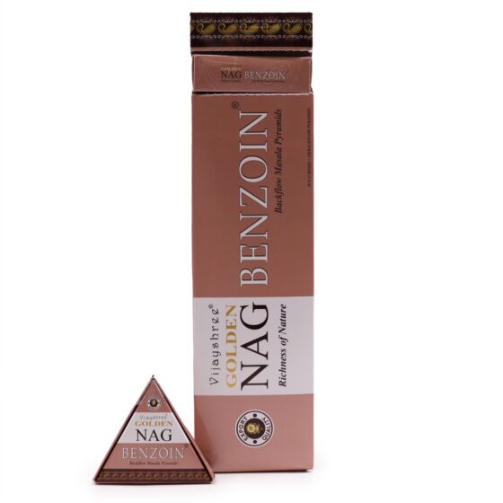 Golden Nag backflow røgelseskegler – Benzoin Jumbo (42 g) - Billede 1