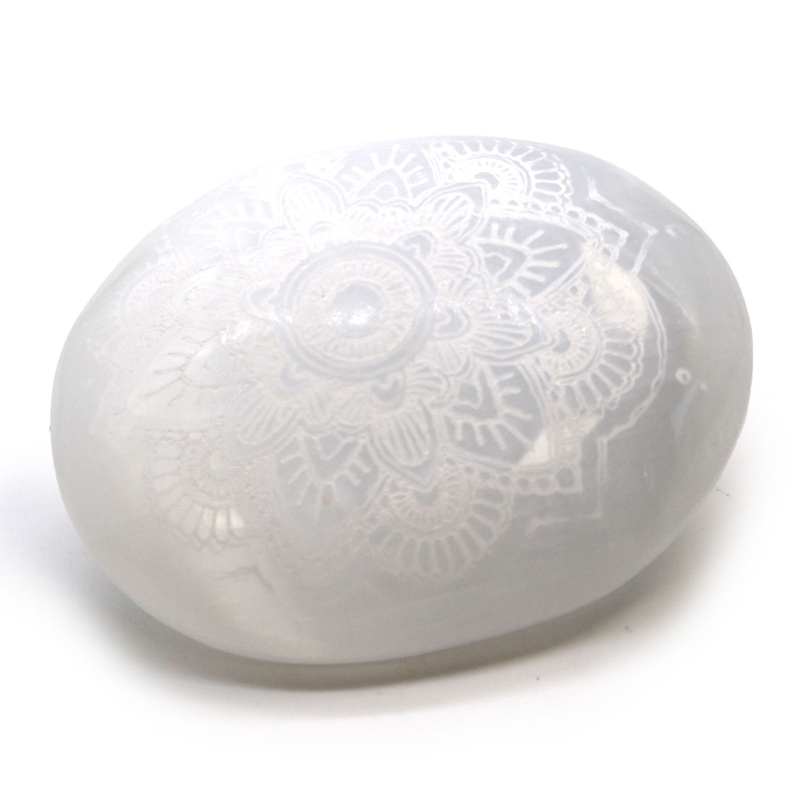 Selenit palmesten – mandala-gravering