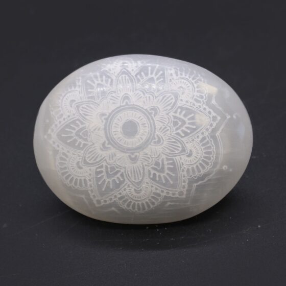 Selenit palmesten – mandala-gravering - Billede 3