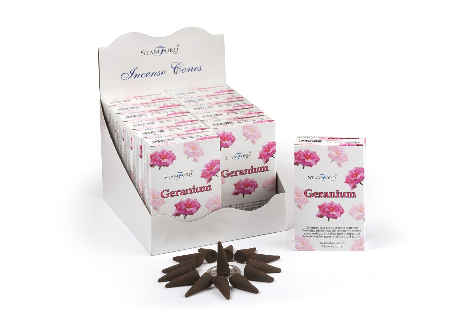 Stamford Premium røgelseskegler – Geranium