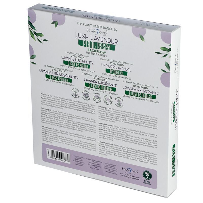 Stamford Plant Based backflow røgelseskegler – Lush Lavender