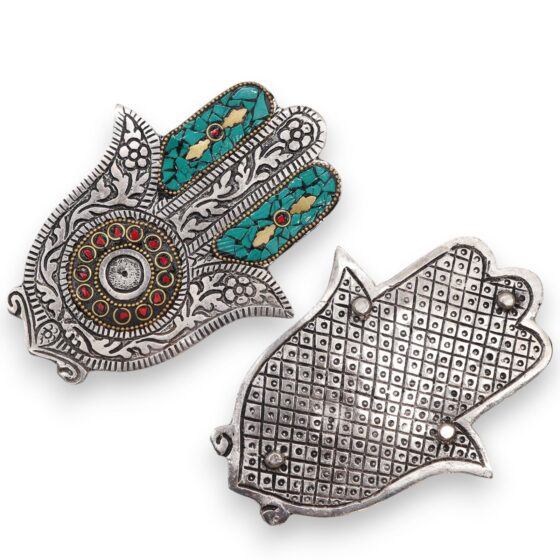 Grøn røgelsesholder – Lille Hamsa (13×5,5 cm) - Billede 3