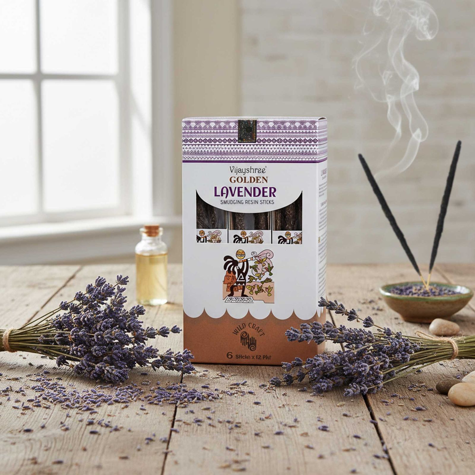 Golden Smudging Resin røgelsespinde – Lavendel