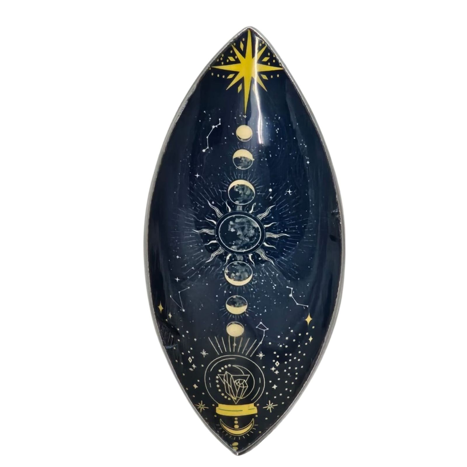 Emaljeret røgelseskål i aluminium – Zodiac Moon Phases