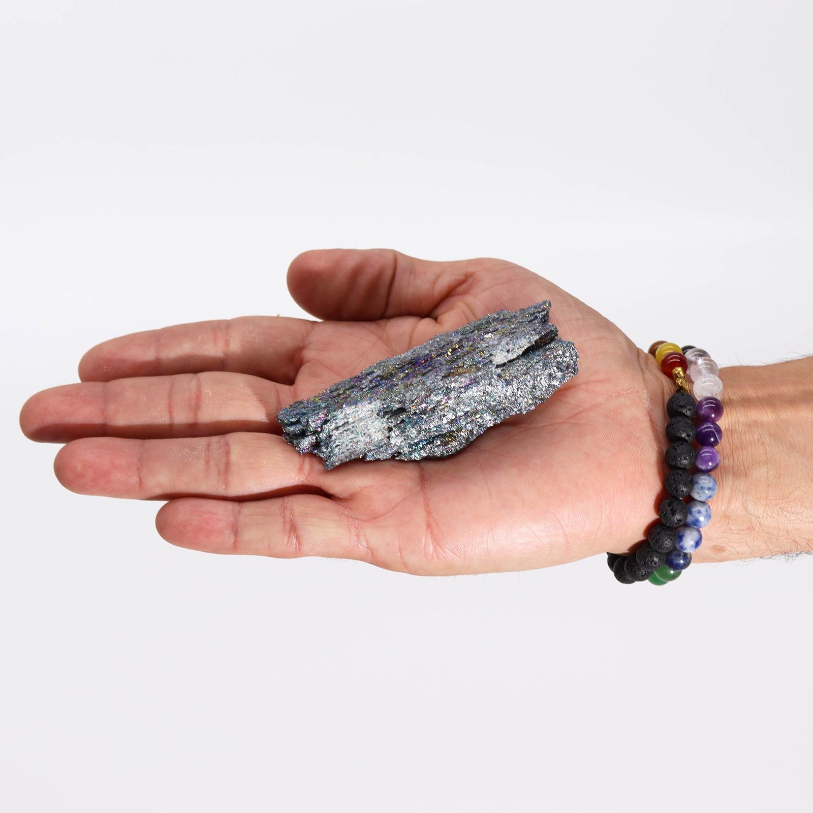 Titanium chakrasten – syv farver (ca. 40–80 g)