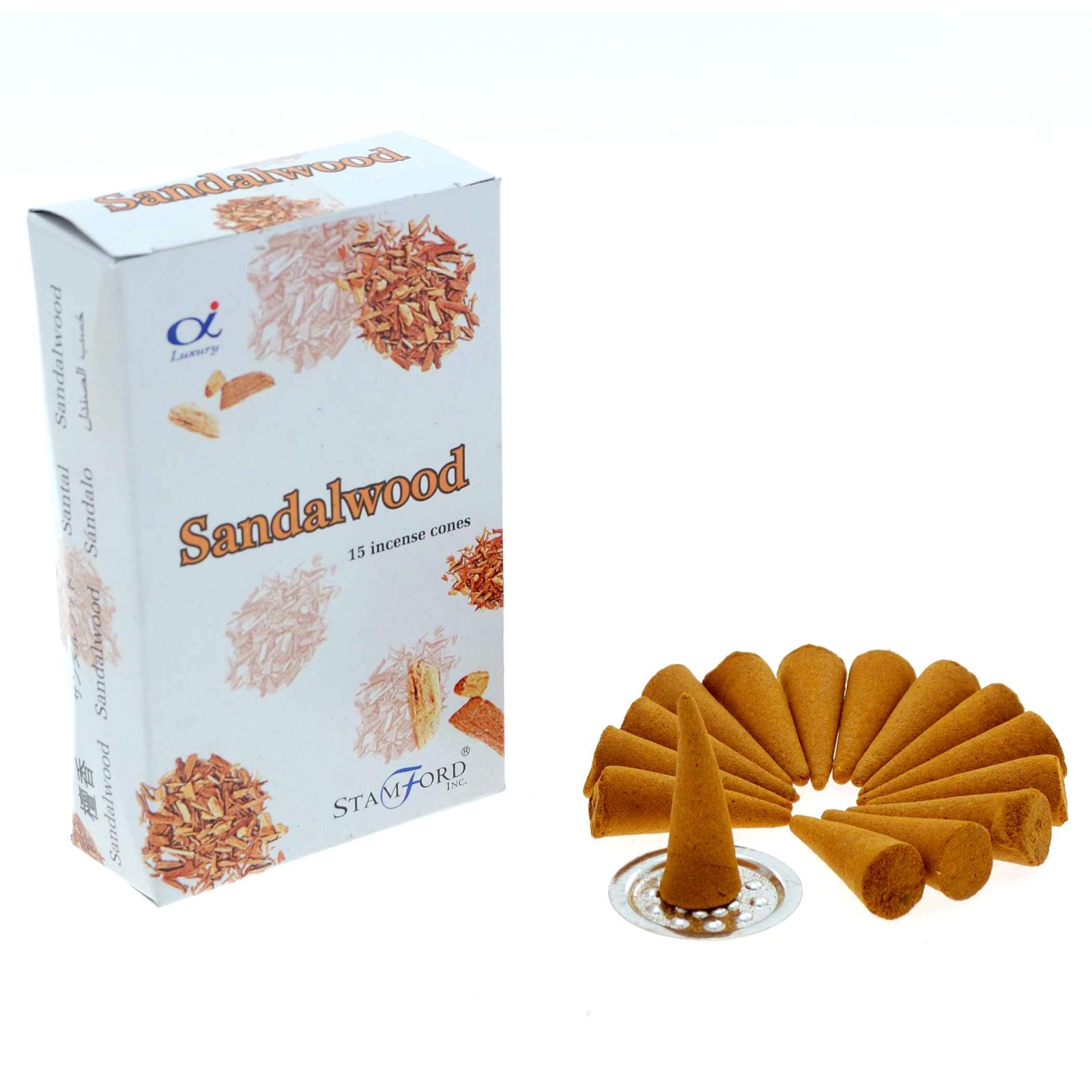Stamford Premium røgelseskegler – Sandalwood
