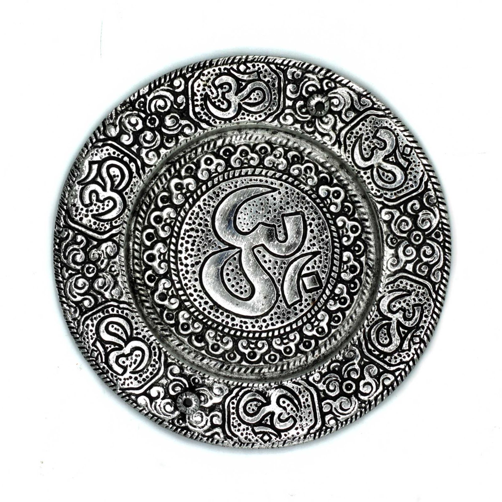 Poleret aluminium røgelsesholder – Om Round (11 cm)