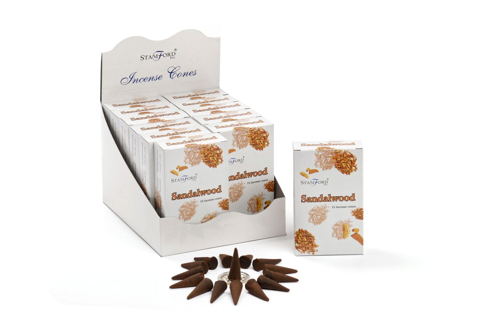 Stamford Premium røgelseskegler – Sandalwood