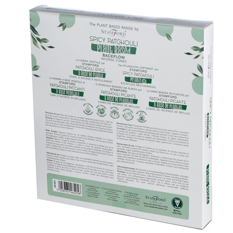 Stamford Plant Based backflow røgelseskegler – Spicy Patchouli