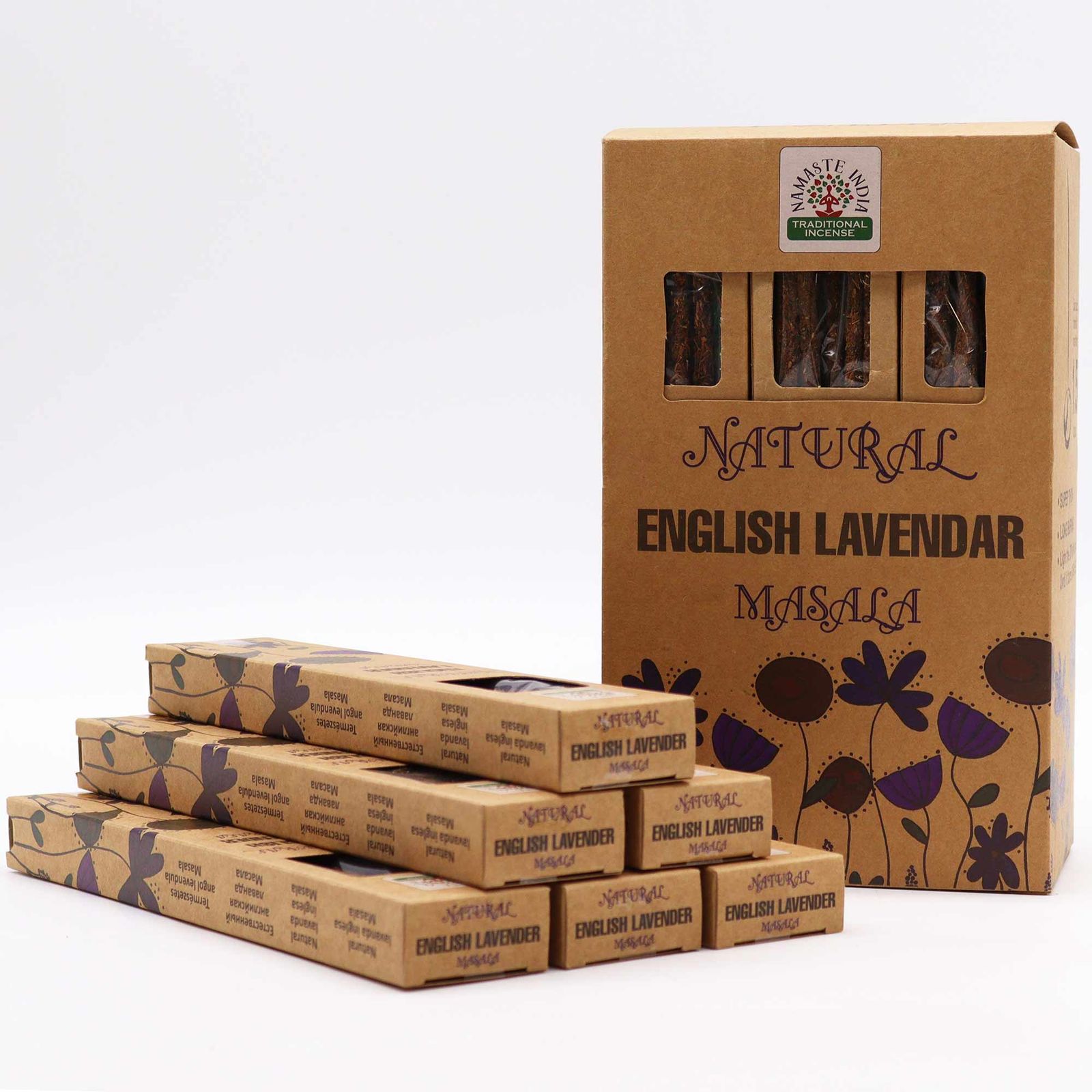 Natural Botanical Masala røgelsespinde – Engelsk Lavendel