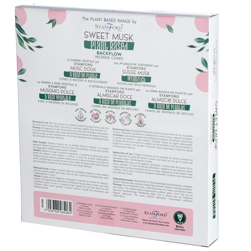 Stamford Plant Based backflow røgelseskegler – Sweet Musk