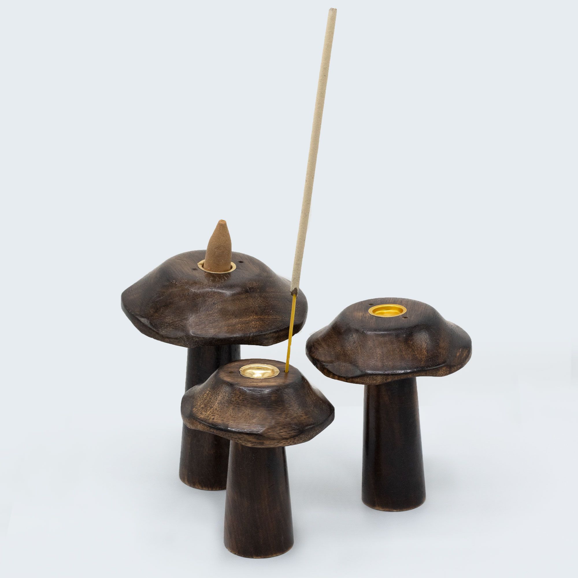 Flade røgelseskegleholdere Svampe – Sæt af 3 (11–13 cm) - Billede 4