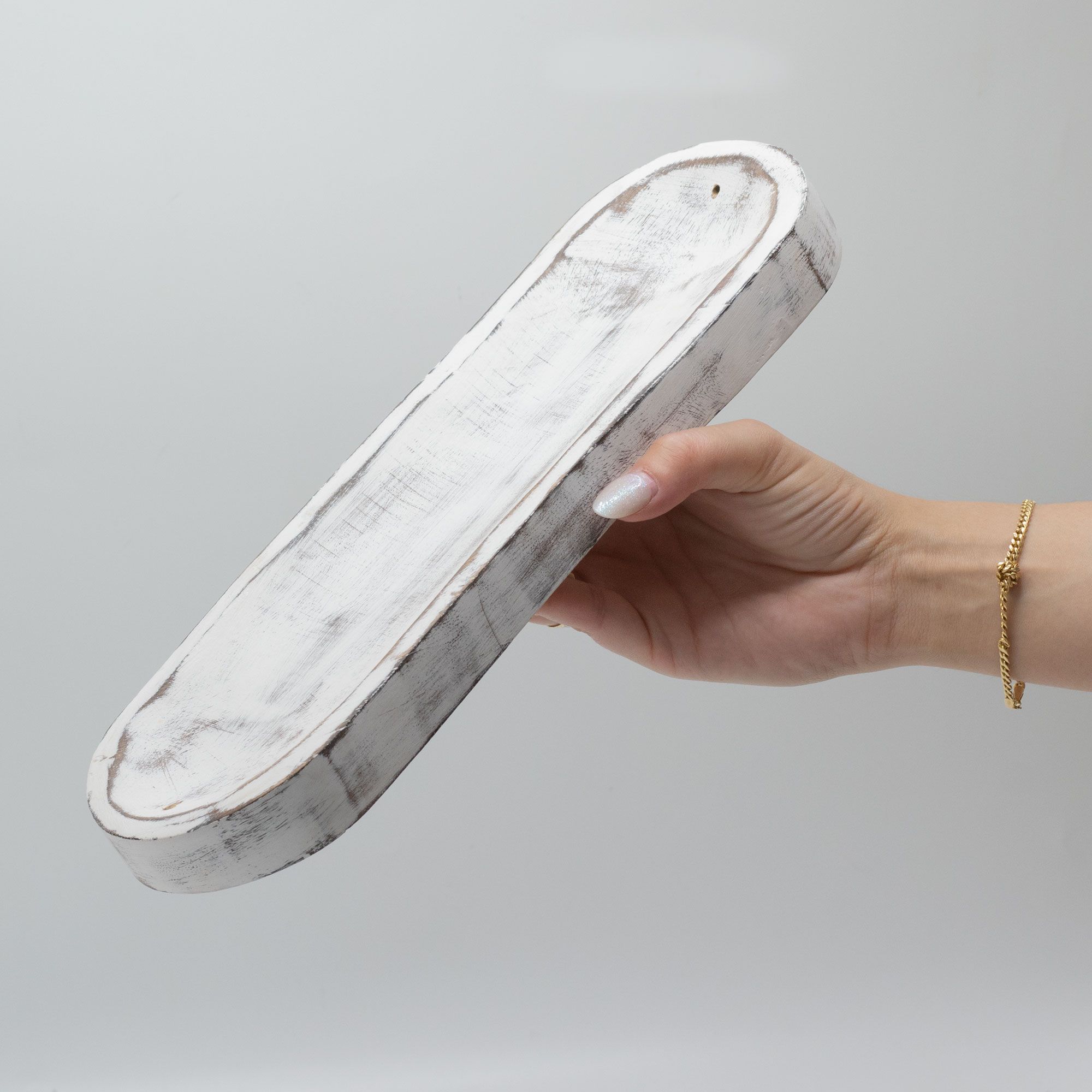 Stor røgelsesbakke – Classic Whitewash (30×10 cm) - Billede 2